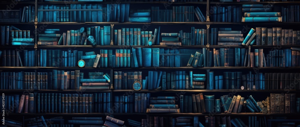 An antique bookshelf adorned with a collection of vintage books from yesteryears. An antique bookshelf adorned with a collection of vintage books from yesteryears.