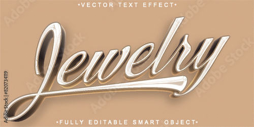 Cream Jewelry Luxury Vector Fully Editable Smart Object Text Effect