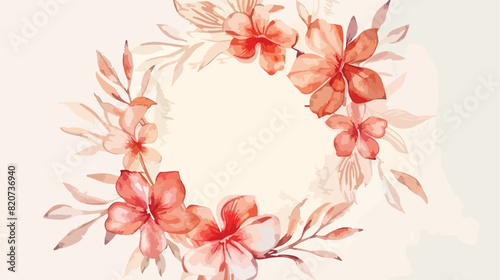 flower watercolor wreath for wedding greeting card background © Blue