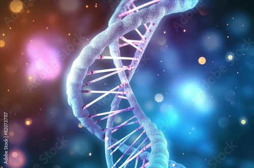 DNA gene background science helix cell genetic medical biotechnology biology bio. Technology gene DNA abstract molecule medicine blue 3D background research digital futuristic human concept health © YONG