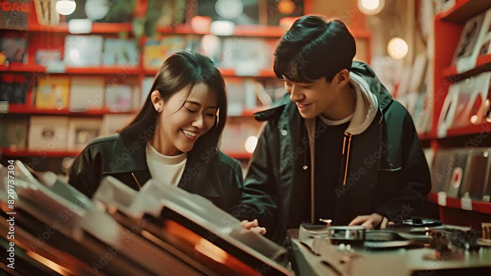 Happy Couple Browsing Records in Store with Ai generated.
Happy Couple Browsing Records in Store with Ai generated.