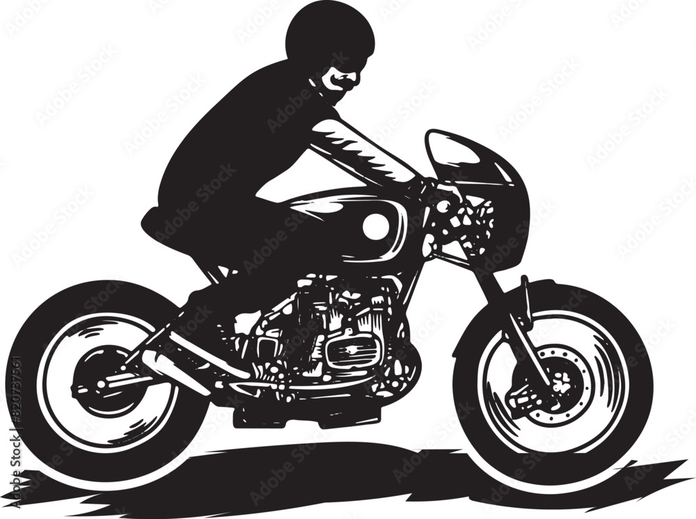 Fototapeta premium motorcycle rider silhouette clipart vector illustration