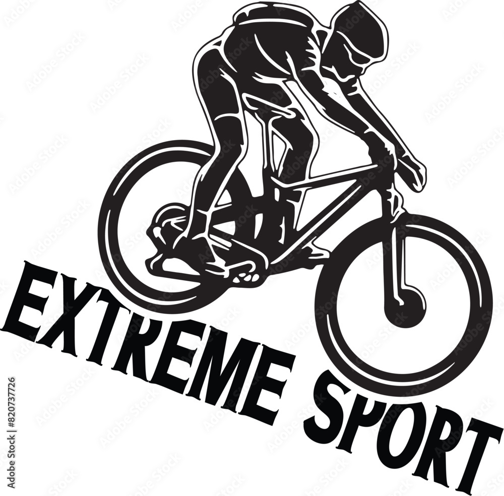 cyclist riding a cycle extreme sports mood silhouette vector art illustration cyclist riding a cycle extreme sports mood silhouette vector art illustration