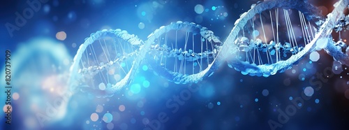 DNA gene background science helix cell genetic medical biotechnology biology bio. Technology gene DNA abstract molecule medicine blue 3D background research digital futuristic human concept health