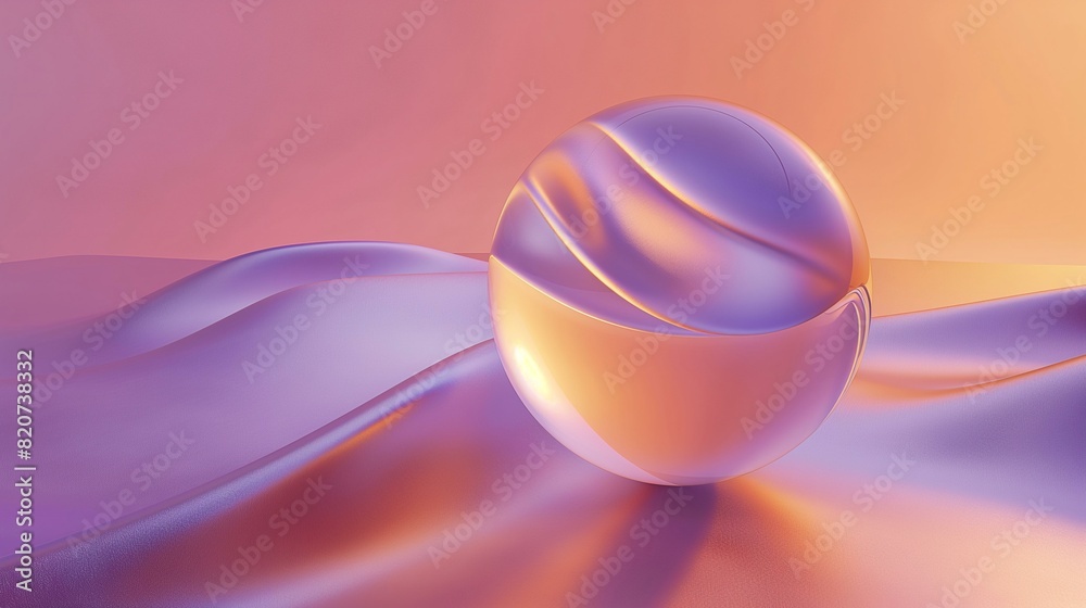 Obraz premium Abstract Digital Graphic Design with Spherical Object in Pastel Gradient Colors