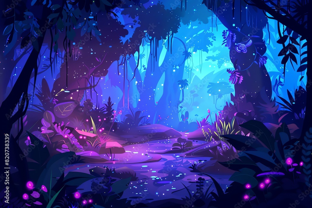 Fototapeta premium fairy painting jungle background