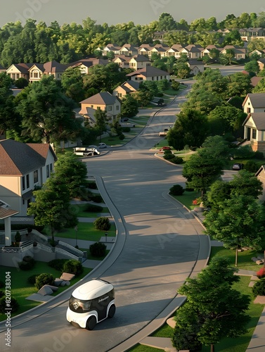 D of a Delivery Robots Autonomous Navigation through a Suburban Neighborhood