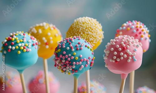 Small sugar blossoms Cake pop for a child, Generative AI