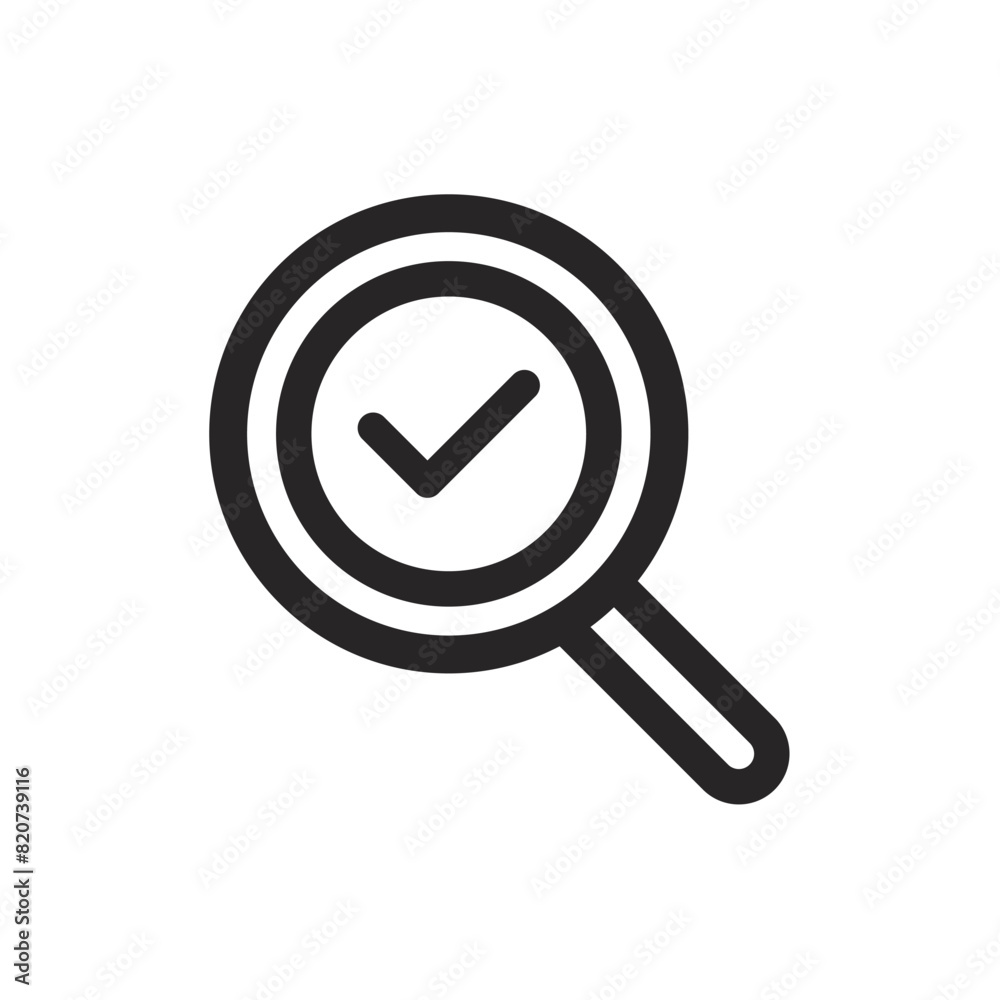 Checklist search line icon, correct and achieved checklist. vector illustration Checklist search line icon, correct and achieved checklist. vector illustration