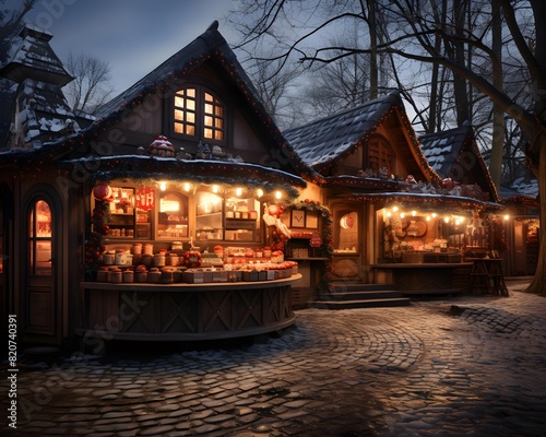 Cafe in the old town of Gdansk at night, Poland