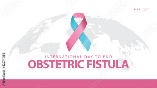 International day to end obstetric fistula. Vector illustration of awareness ribbon symbol. Suitable for banners, web, social media, greeting cards etc