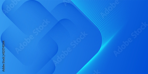 Abstract banner design with blue geometric background. Blue banner background.
