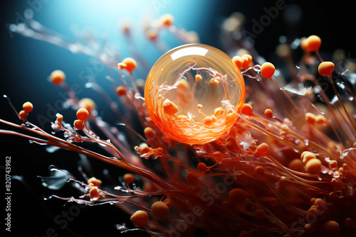 Human spermatozoon outline, biology of fertilization. The Science of Reproduction Generated by AI.