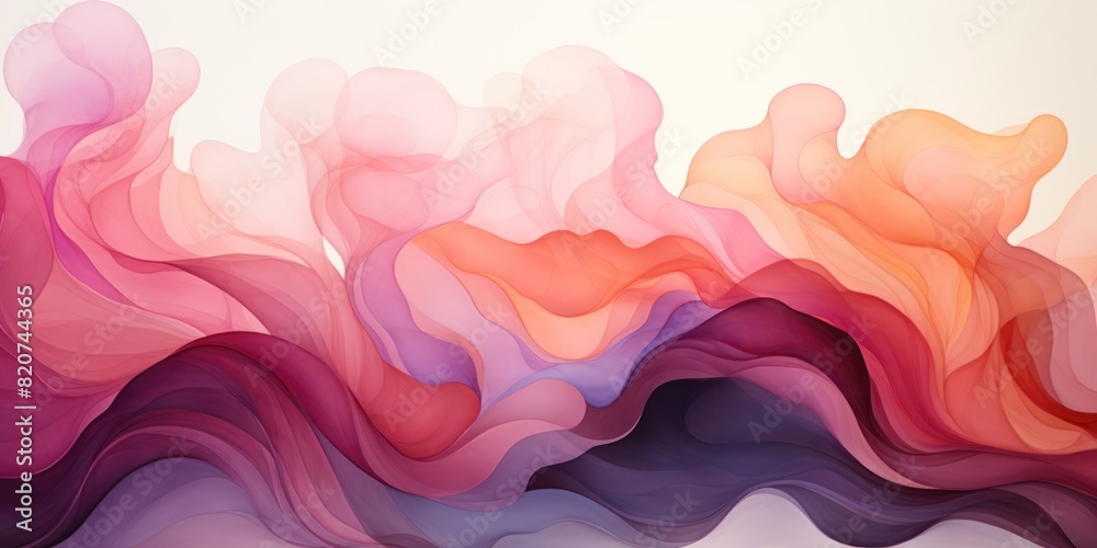 Fototapeta premium Wallpaper gentle swirls of pastel liquid colors on a soft and muted background