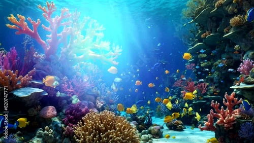 underwater views of colorful coral reefs and beautiful fish
