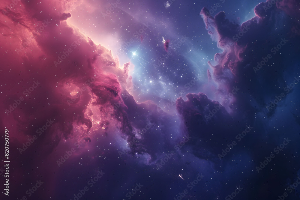 Obraz premium colorful space galaxy cloud nebula stary night cosmos universe science astronomy supernova background wallpaper AI