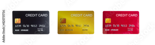 Credit Card Black Yellow Red Mockup , Debit Shop Online Payment Loan Money Business Finance, Template Card Cash Money App Cashback Debt Account Customer Banking Technology Sign e-Commerce Photography.