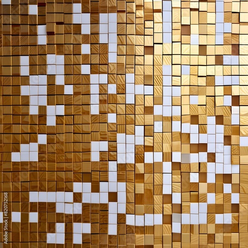 golden mosaic tiles-with varying shapes 