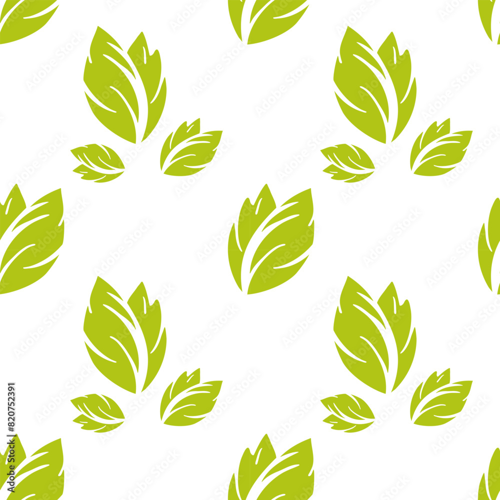Eco pattern green plants, leaves, fresh herbs. Seamless pattern. Repeat printing on eco-friendly packaging, natural wrapping paper. Vector illustration Eco pattern green plants, leaves, fresh herbs. Seamless pattern. Repeat printing on eco-friendly packaging, natural wrapping paper. Vector illustration