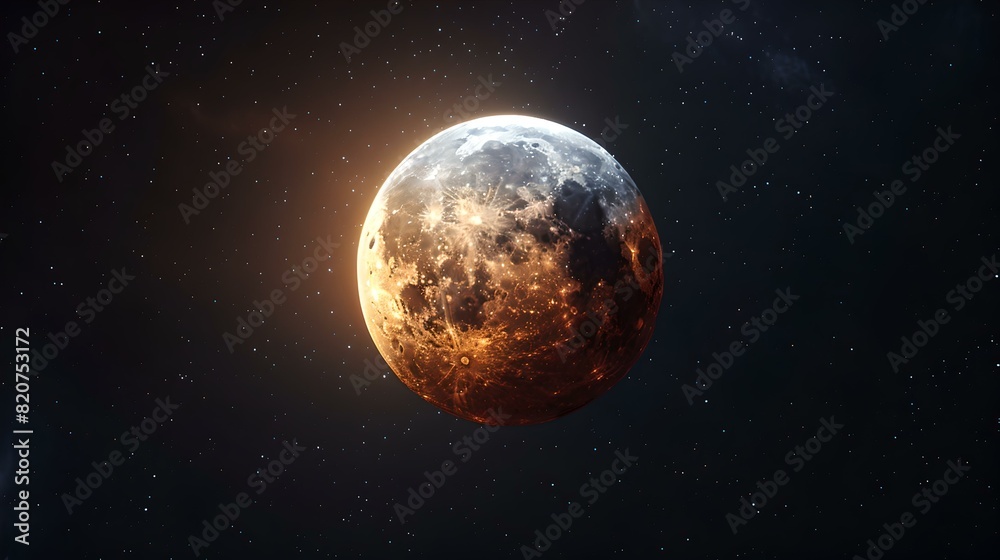 Obraz premium Majestic planet shining in the vast darkness of space, a cosmic marvel