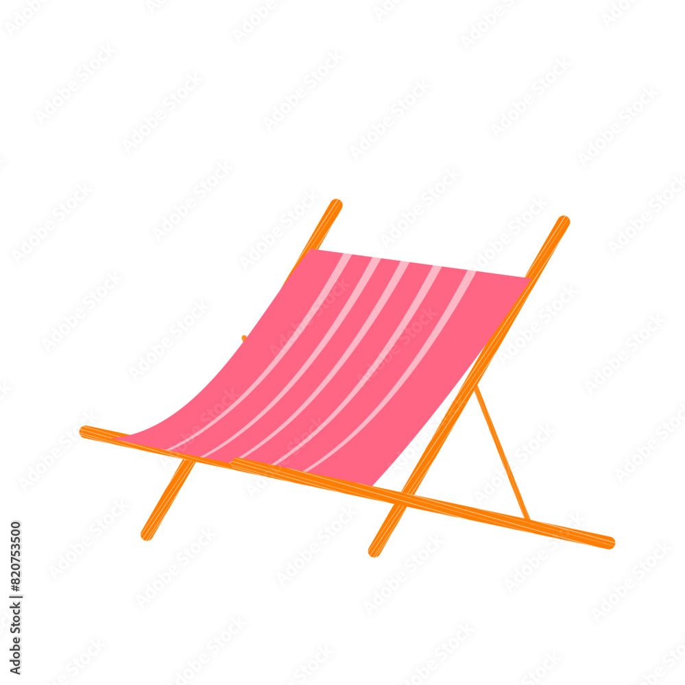 beach chair with stripe pattern. illustrative beach chair to complement your summer design