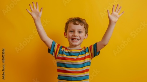 A Joyful Boy Celebrating photo
