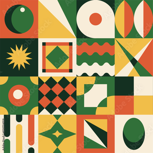 Geometry minimalistic artwork with simple shape and figure. Abstract vector pattern design in Scandinavian style.