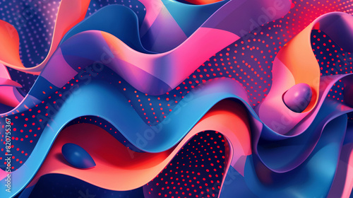 Vibrant Abstract Background Representing Health and Energy with Colorful Waves