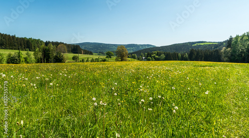Beautiful westernmost part of Krusne hory mountains above Kraslice in Czech republic photo
