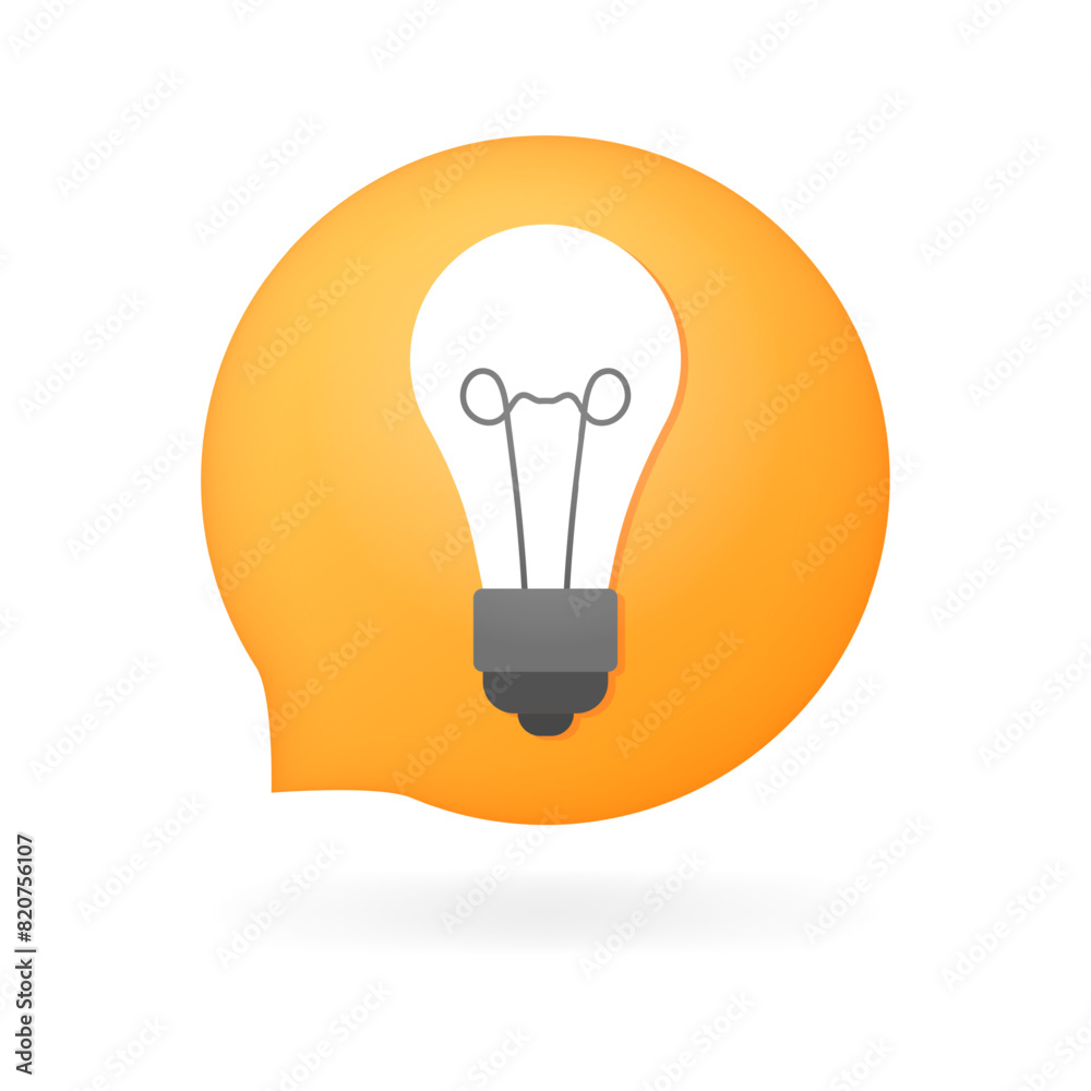 Light bulb icon. Speech bubble. Flat style. Vector icon Light bulb icon. Speech bubble. Flat style. Vector icon
