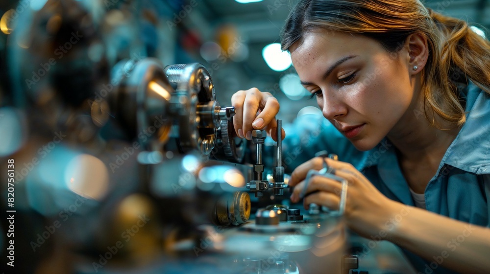 Dedicated Female Technician: Precision in Industrial Engineering