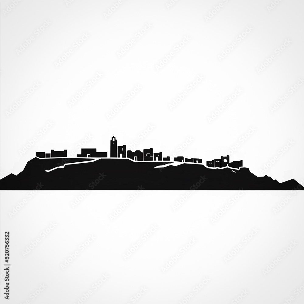 Naklejka premium Taos skyline vector illustration silhouette