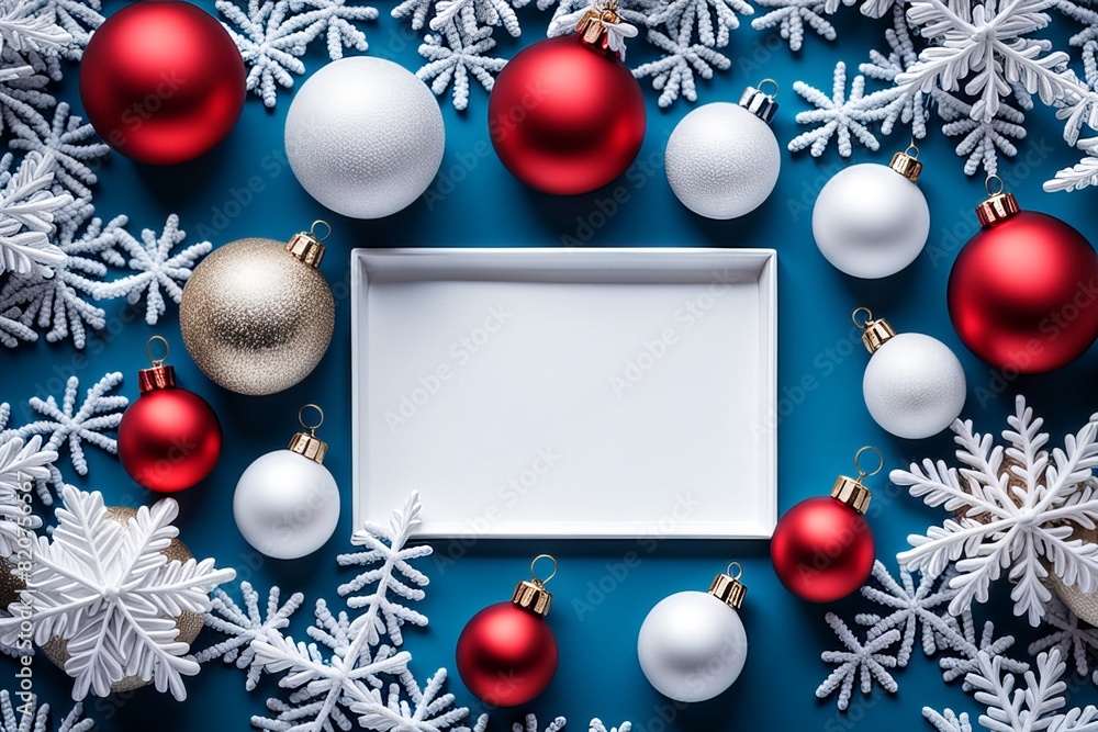 A card with many gift boxes and a wreath with the words Christmas on it. A card with many gift boxes and a wreath with the words Christmas on it.