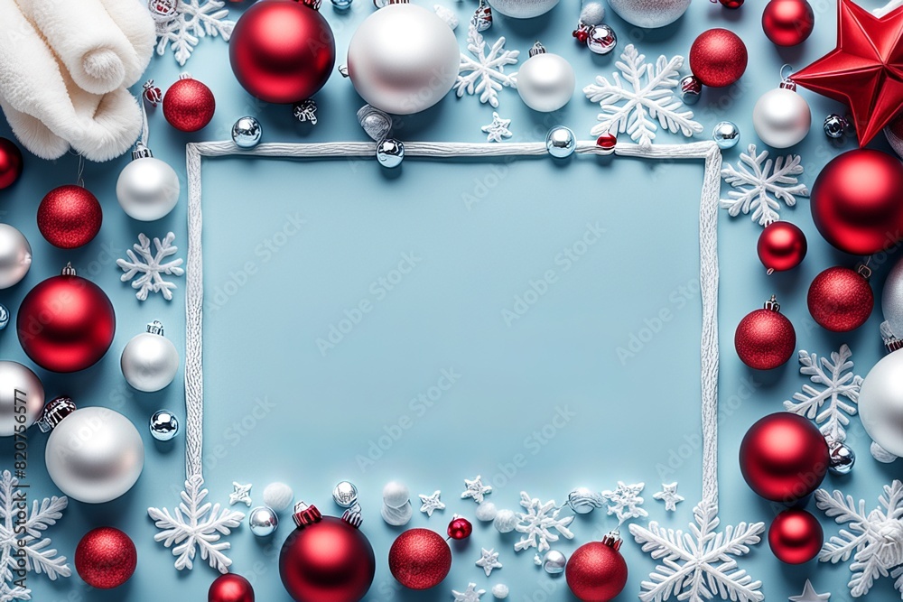 A card with many gift boxes and a wreath with the words Christmas on it. A card with many gift boxes and a wreath with the words Christmas on it.