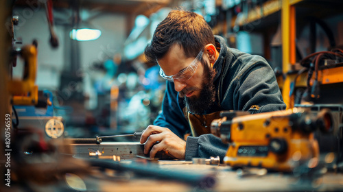 Focused Industrial Engineer: Precision in Workshop