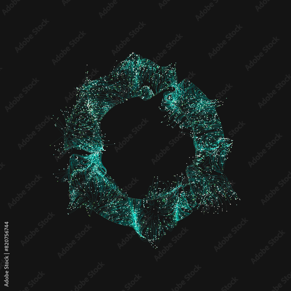 Green technology background with recycle icon. Hologram. 3d rendering