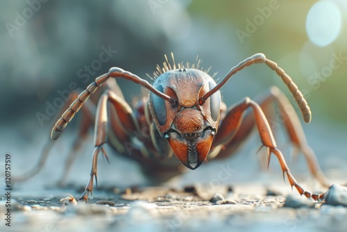 Detailed view of a bug on the ground, suitable for nature or science themes © Ева Поликарпова