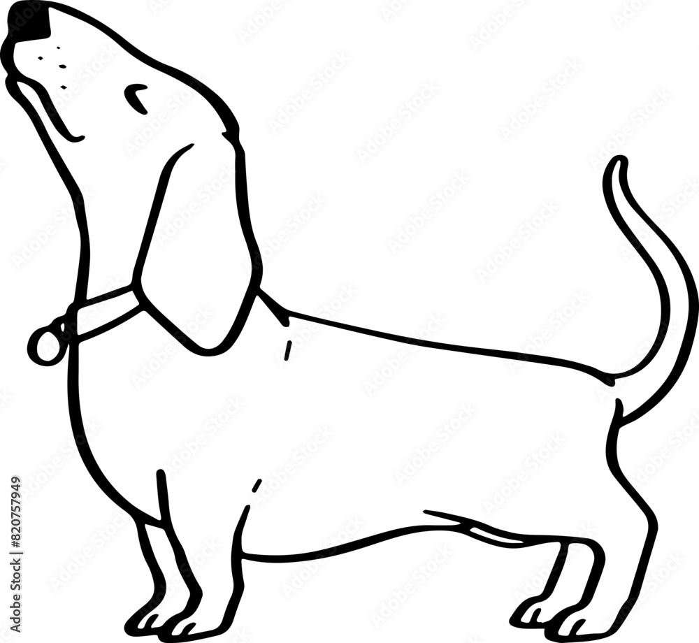 Obraz premium cute cartoon dog drawing.