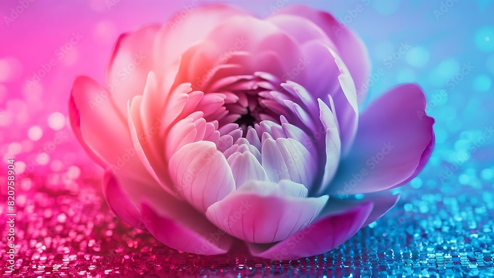 Flower on pink and blue background Flower on pink and blue background