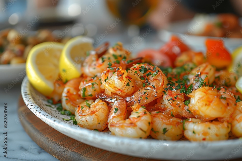 Fritto Misto: A plate of mixed fried seafood and vegetables, with a light, crisp batter, served with lemon wedges. Fritto Misto: A plate of mixed fried seafood and vegetables, with a light, crisp batter, served with lemon wedges.