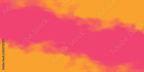 Orange and magenta retro comic pop art background with dots, halftone background vector illustration