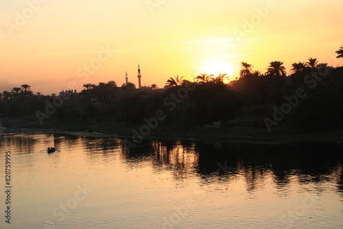 Sunset on Nil for background (Egypt)