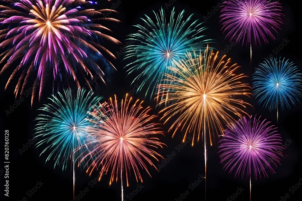 Fireworks on the night sky, New Year, Diwali, Celebrations