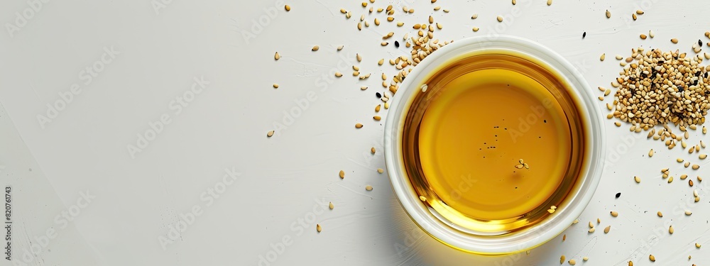 sesame essential oil. Selective focus sesame essential oil. Selective focus