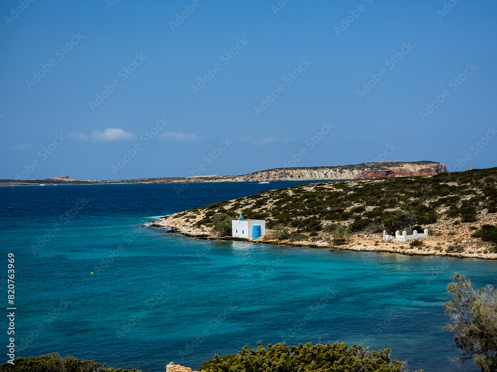 Naklejka premium Una tipica cartolina della Grecia d'estate.
