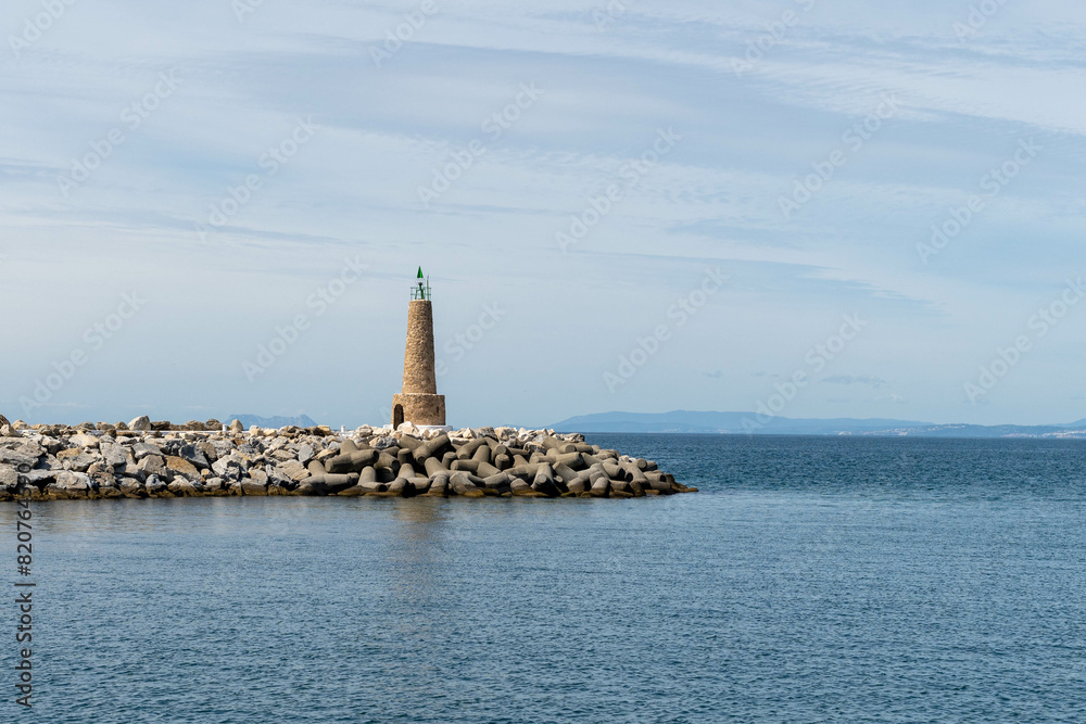 Maritime landscape of the Puerto Banús lighthouse, Marbella in Spain. Maritime landscape of the Puerto Banús lighthouse, Marbella in Spain.