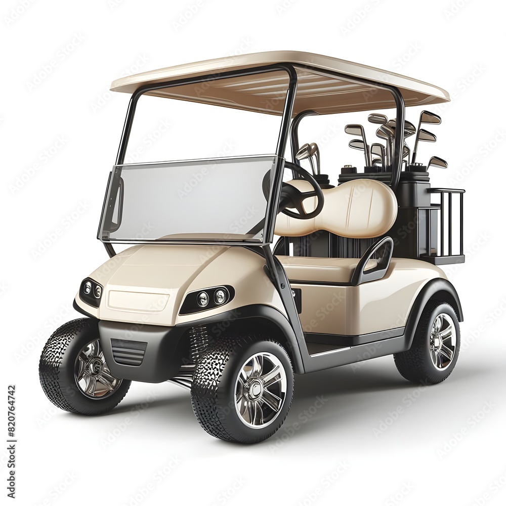 3d illustration of a golf cart
