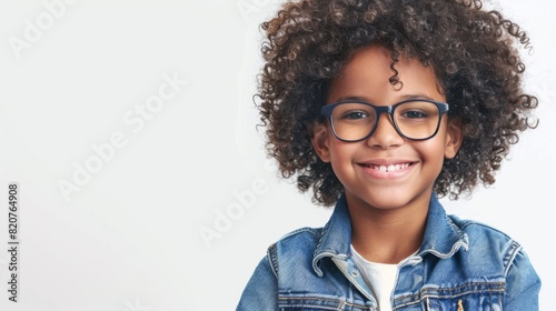 A Smiling Child in Denim Jacket photo