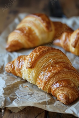 close-up of croissants. Selective focus