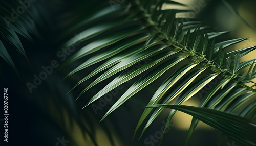 Serenity in Motion  A Lush Palm Leaf Embracing Natures Whispers